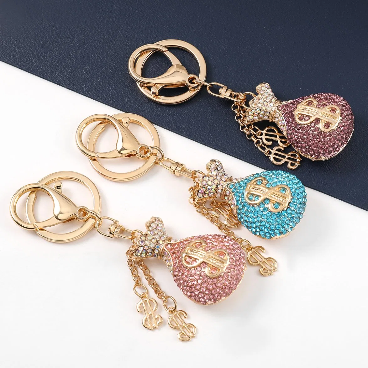Rhinestone Metal Shine High Quality Souvenir Gift China Wholesale Accessories Zinc Alloy Metal Crafts Keychain for Sale