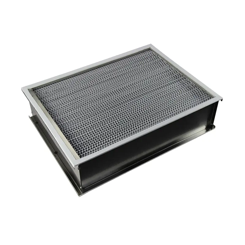 China Shandong Manufacturers Double Header 304 Stainless Steel Frame 350&ordm; C High Temp HEPA Filter