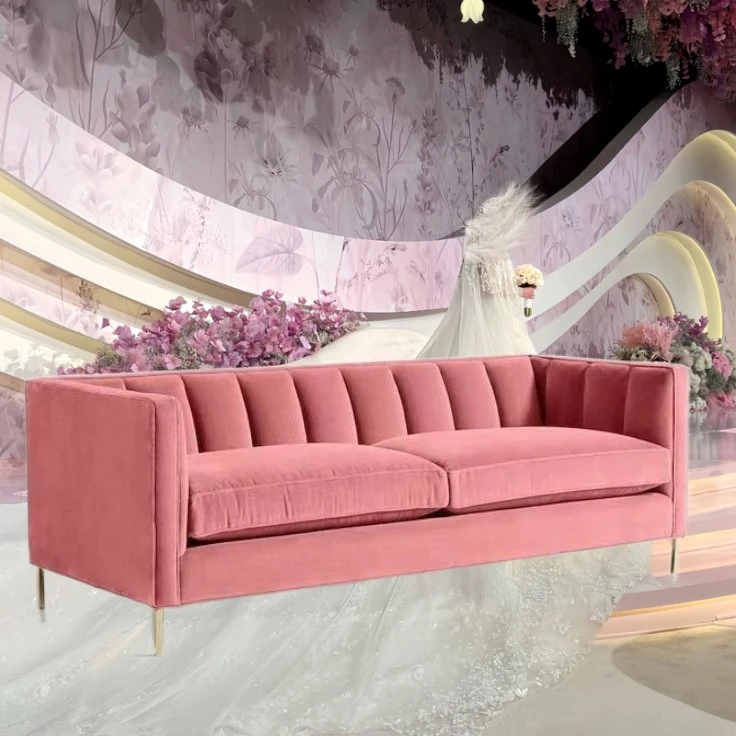 Wedding Hall Furniture Velvet Love Seats Furniture Living Room Sofa for Wedding