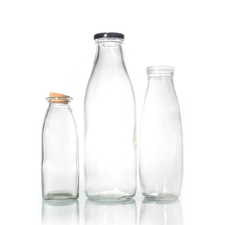 Hot Sale Free Sample 12oz 350ml French Square Glass Bottles for Juice Beverage