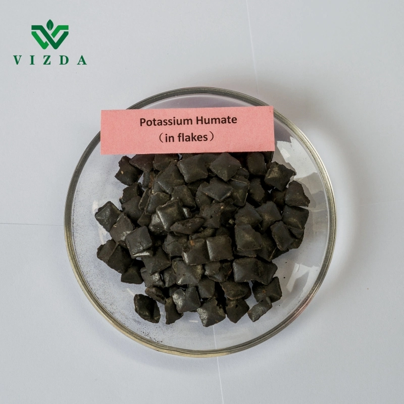 Factory Hot Selling Shiny Flake Potassium Humate 100% Water Soluble