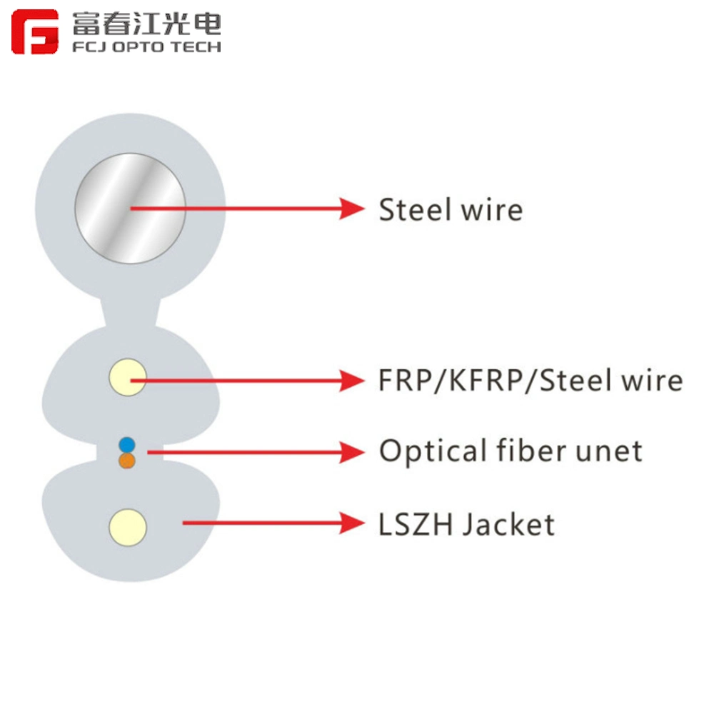 Fcj 2 Core Outdoor GJYXFCH Figure 8 Fiber Optic Drop Cable FTTH