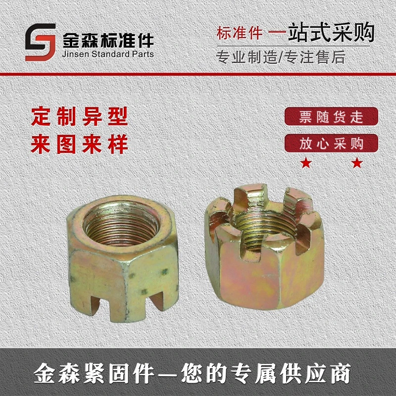 Chinese Nuts Hex Nut Hexagon Slotted Nut High Titanium/Titanium Alloy 10.9 Level