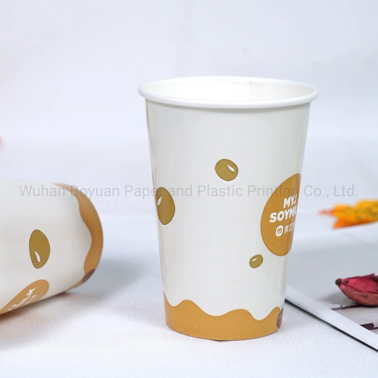 Custom Design Logo Disposable Single Wall Paper Cups for Hot Coffee Cappuccino Latte Tea