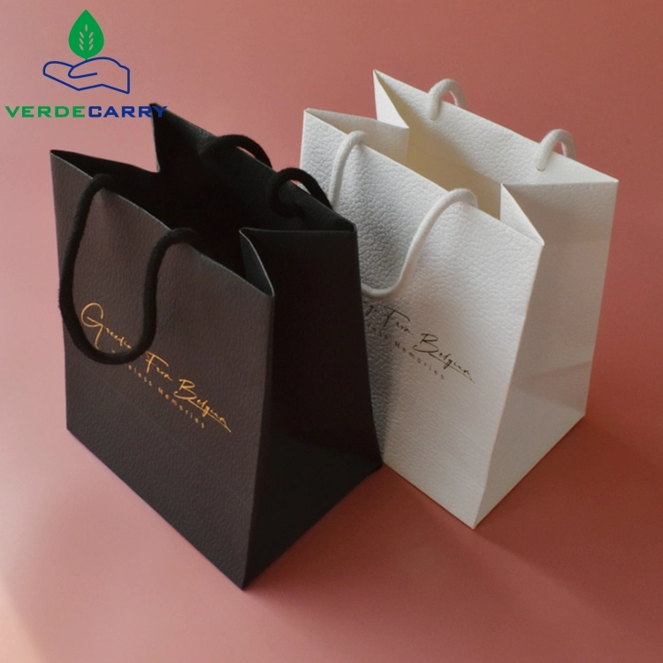 FSC Marca Custom Perfume Cosméticos texturizados con embalaje personalizado Gracias Usted Regalo Tote Compras Logo de lujo Bolsas de papel