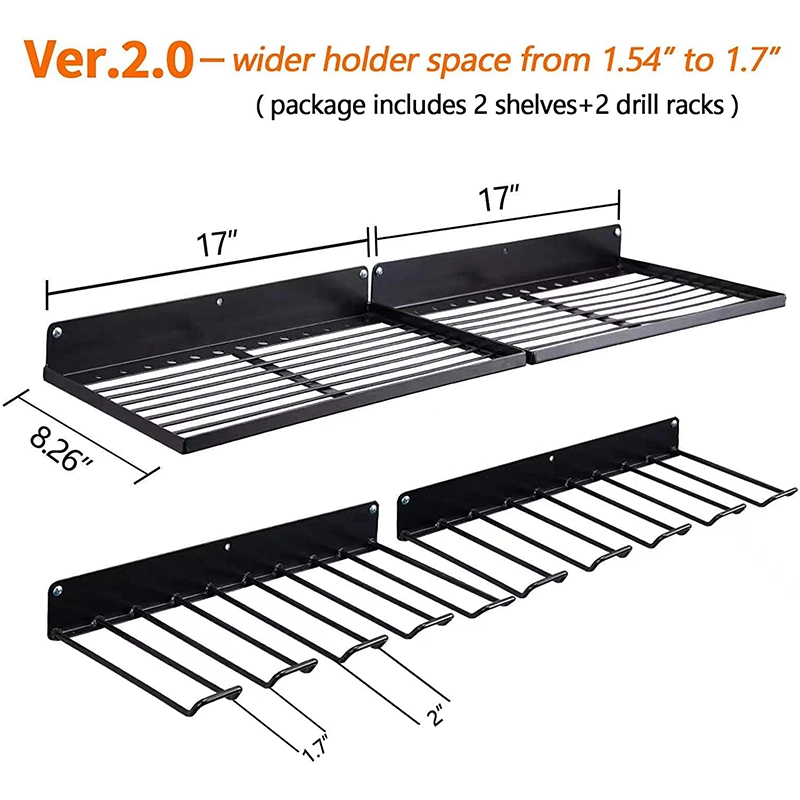 New Large Heavy Duty 4 Drill Metal Wire Organizer Wall Tool Storage Cabinet Rack