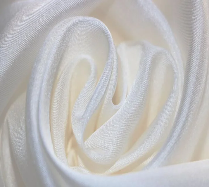 Weiße Farbe Seide Satin Stoff für Bettwäsche Kleidung Zweck