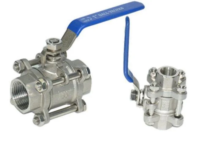 Aço inoxidável resistente à corrosão e à temperatura elevada válvula de esfera roscada de 3 peças Instalação do fornecimento de água