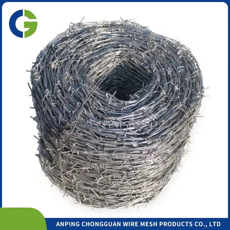 Hot DIP Galvanized 2 Strands 4 Points Barb Barbed Wire Single Twisted Barbed Wire