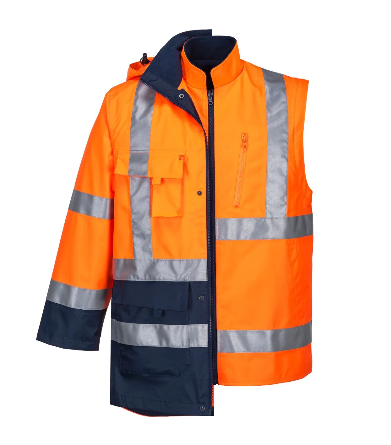 Chaqueta de seguridad engrosada reflectante de alta visibilidad el cumplimiento de invierno de alta calidad impermeable Chaqueta reflectante resistente personalizado