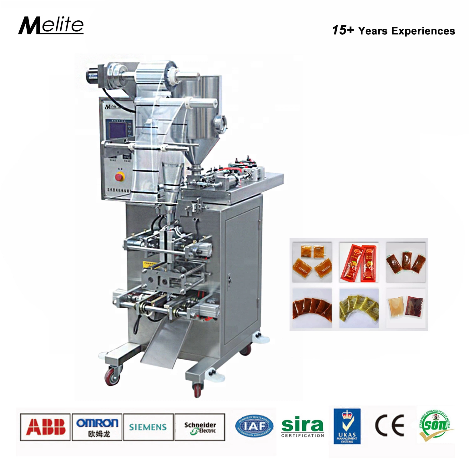 Chilli Sauce Paste Sachet Making Sealing Machinery Pulped Juice Sachet Filling Machine