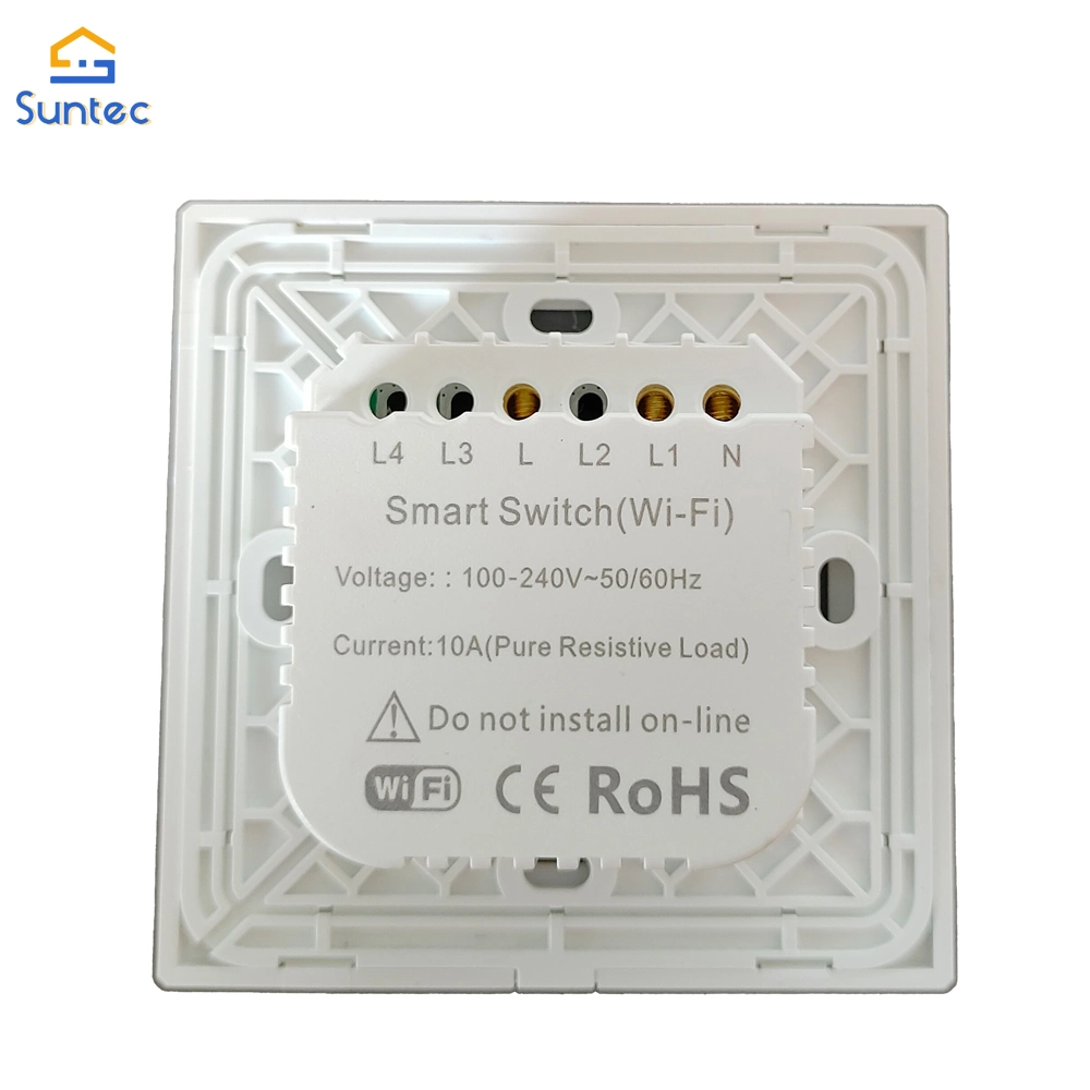 2022 Venta caliente 86 EU/UK/Au Standard el Control de voz tuya Smart Switch interruptor táctil de la pared de luz el 1 de la pista