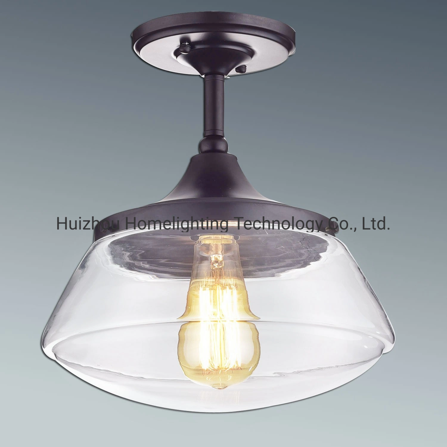 JLC-G001 Vintage Metall &amp; Glas Semi bündig montiert Deckenleuchte Lampe