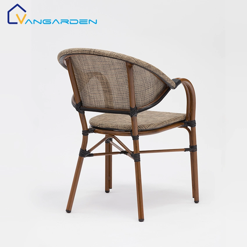 Wooden Grain Look Small Terrace Chairs Outdoor Furniture