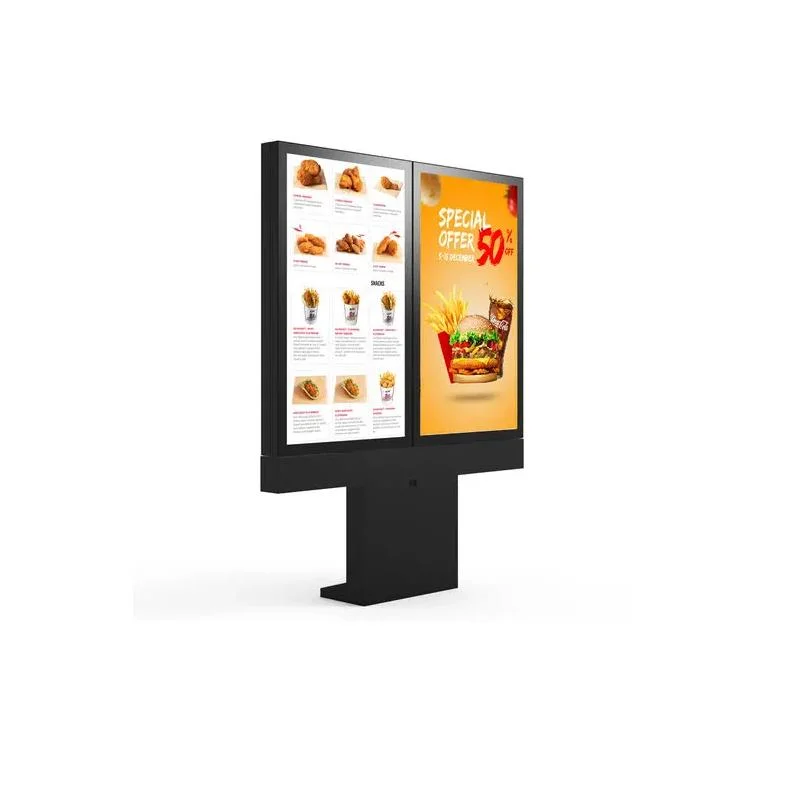 Outdoor Waterproof Advertising Poster 65 55 Inch Fast Food Restaurant Ordering System LCD Display Digital Drive Thru Menu Board Display