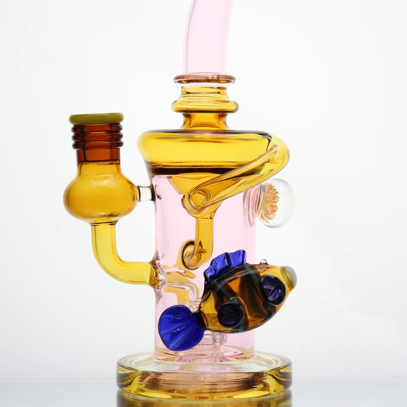 2021 Neu farbiges Glas Wasser Rauch Rohr Set Glas DAB Rigs Rauchzubehör mit Aschenfänger