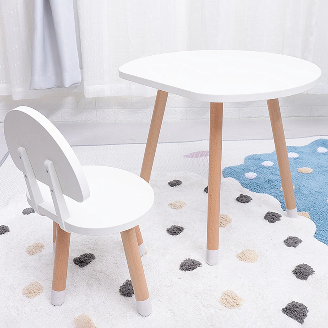 Mushroom Shape Wooden Children's Table and Chair Set Kids Home Furniture