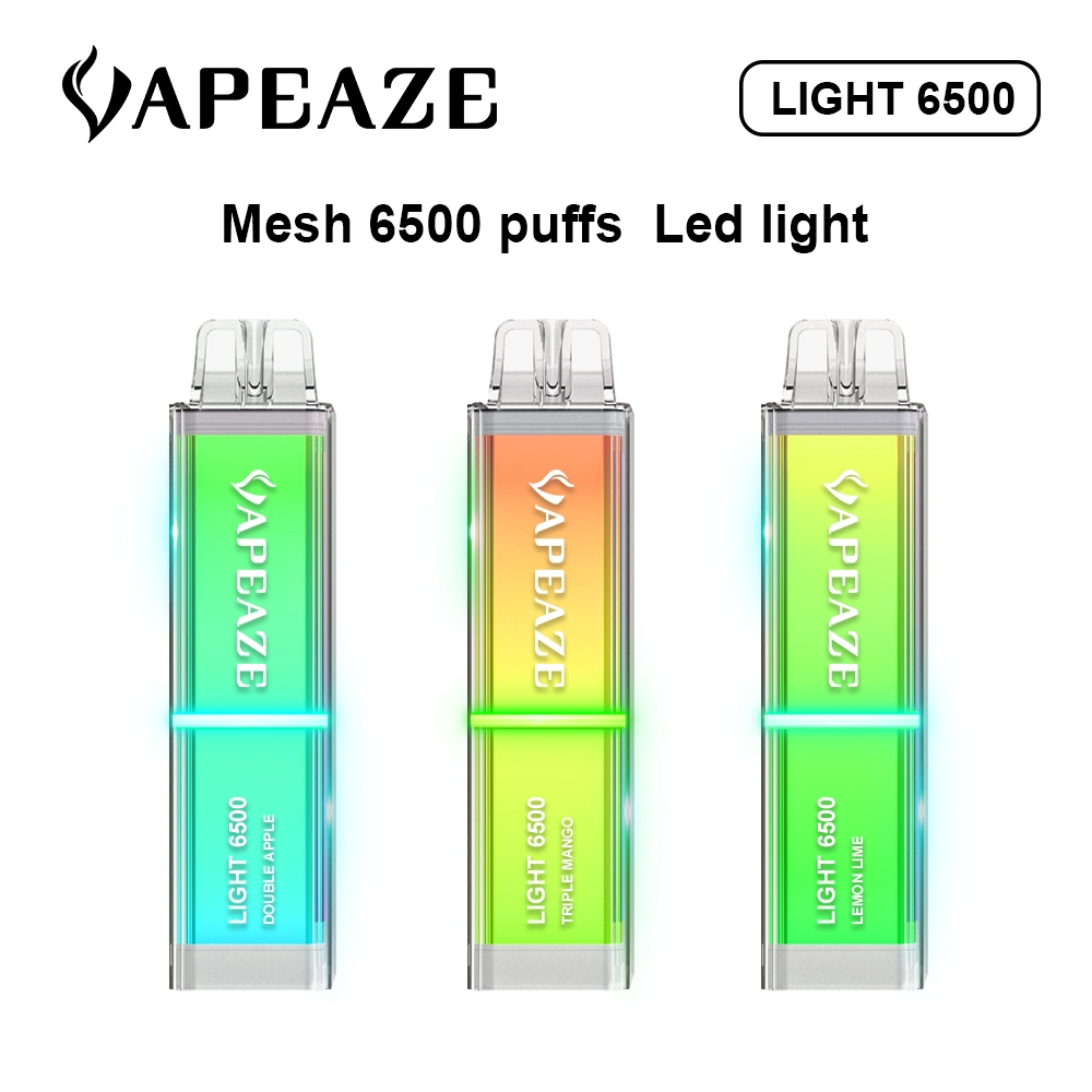 High Quality 10ml E Liquid Fruit Flavors 20+ E Cigarette Disposable Pod Recharging RGB Lighting 6500 Puff Disposable Vape Kit