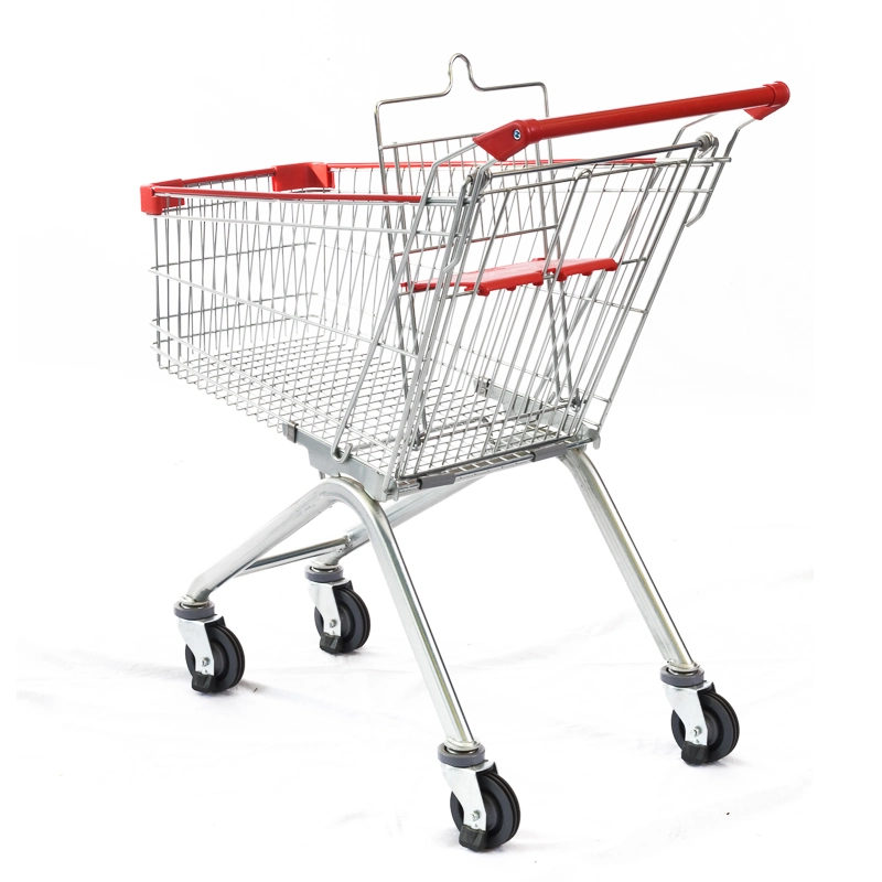 Whole Sale Metal Shopping Trolley with Plastic Handle Supermarket Cart