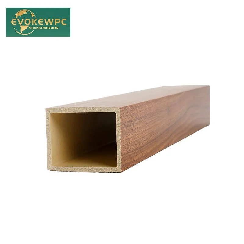 Indoor Decoration Easily Install PVC Coated Wooden Grille Bamboo Wood Fiber Square Timber Tubes