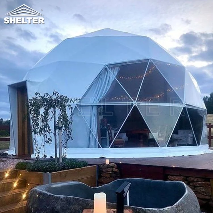 La carpa de techo de PVC impermeable Glamping Dome Hotel de lujo con wc