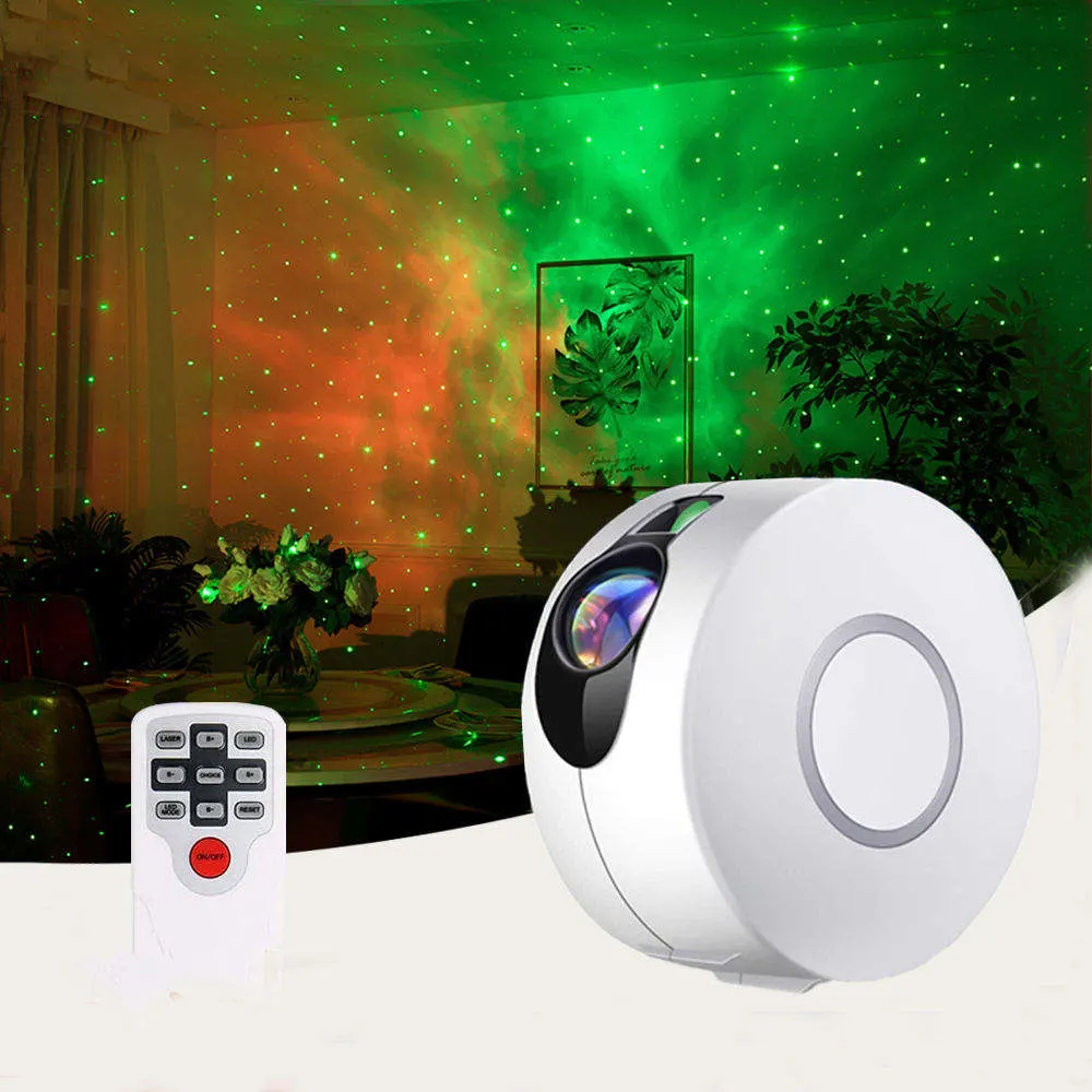 Laser Galaxy Starry Sky Star Projector Lamp LED Night Light Ocean Water Wave Colorful Nebula Bedroom Lights