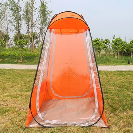 Clear PVC Camping Tent Pop up Fishing Shelter Single Person Anti UV Outdoor Portable Toilet Shower Room Beach with Sunshade Hat