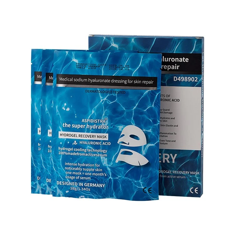 Pansement réparateur cutané à l'acide hyaluronique et au placenta de mouton pour le visage, masque facial en hydrogel cristallin éclaircissant.