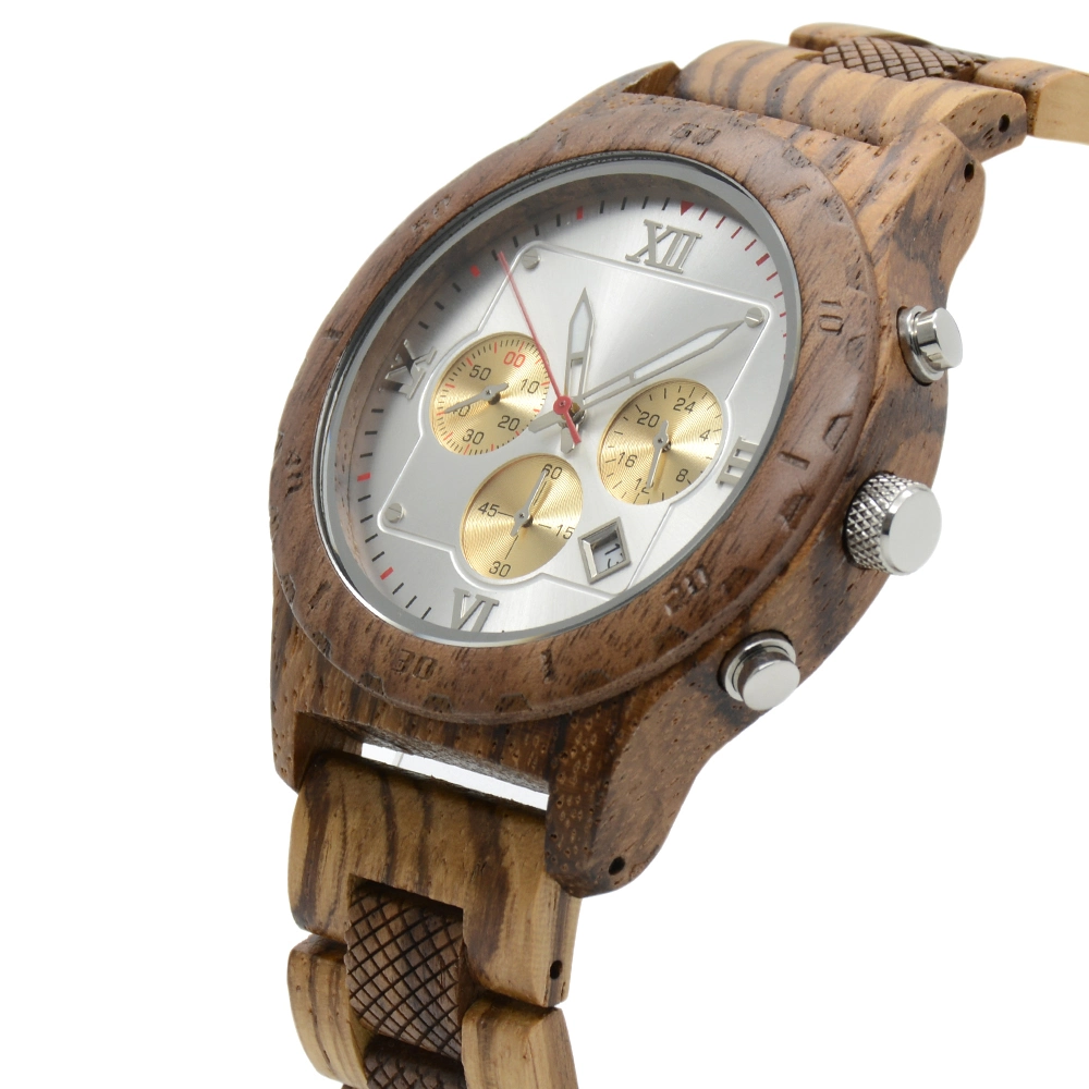 2023 Latest Bewell Chronograph Wood Watch for Men Watches Wholesale/Suppliers