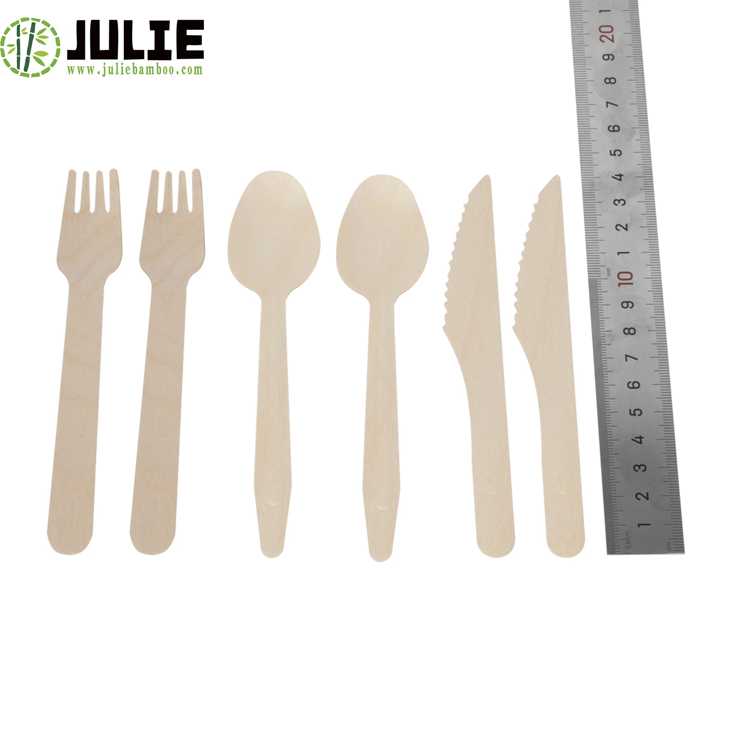 Food-Contacting Grade Hygienic Biodegradable Disposable Wooden Knife Fork Spoon