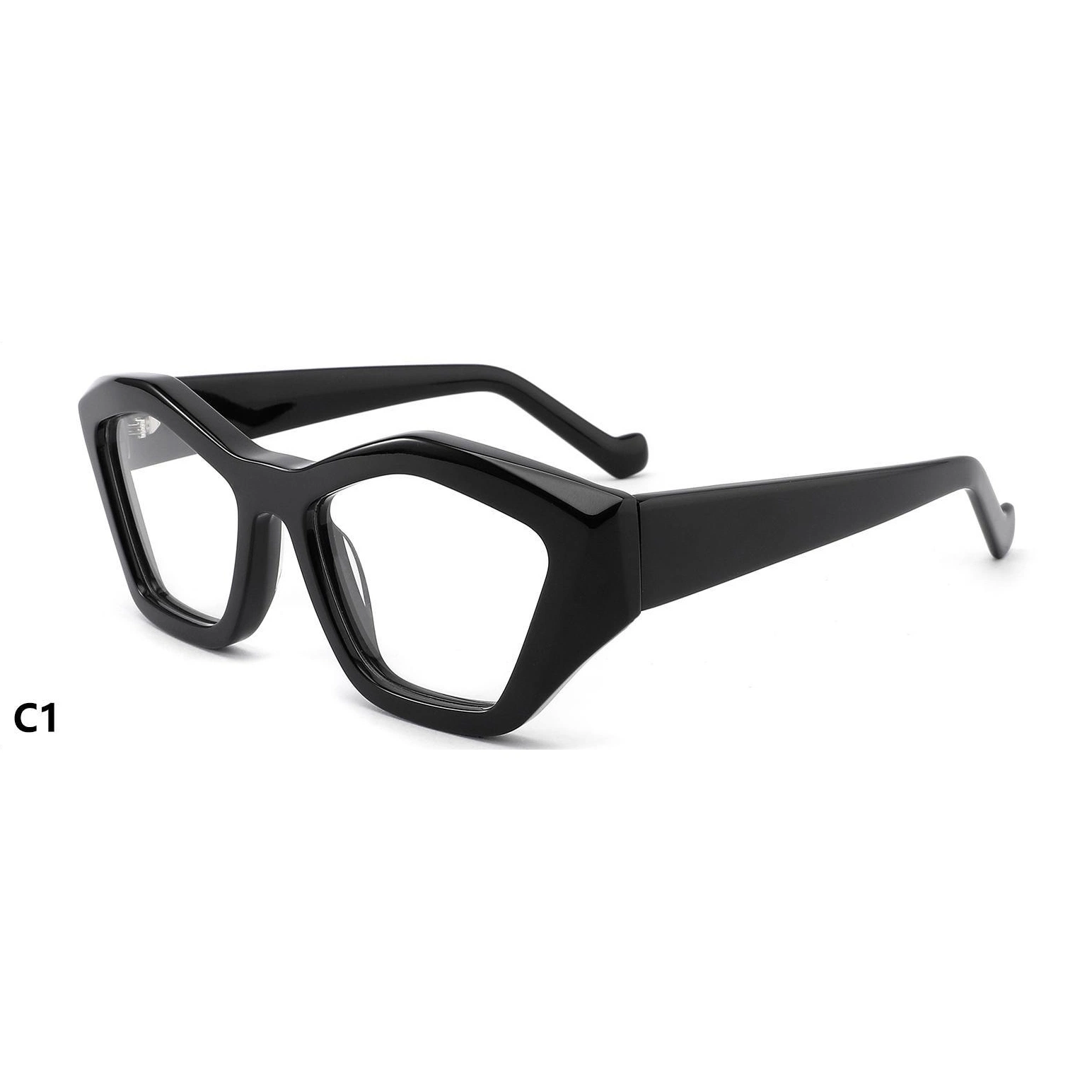 High Strength Hinge Chamfered Thickened Acetate Glasses Frames Optical with Gradient Big Size Eyewear