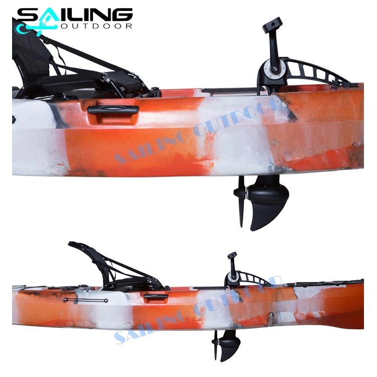 13FT Plastic Single Kayak Fast Pedal Drive Boat Sit on Top Motor Canoe