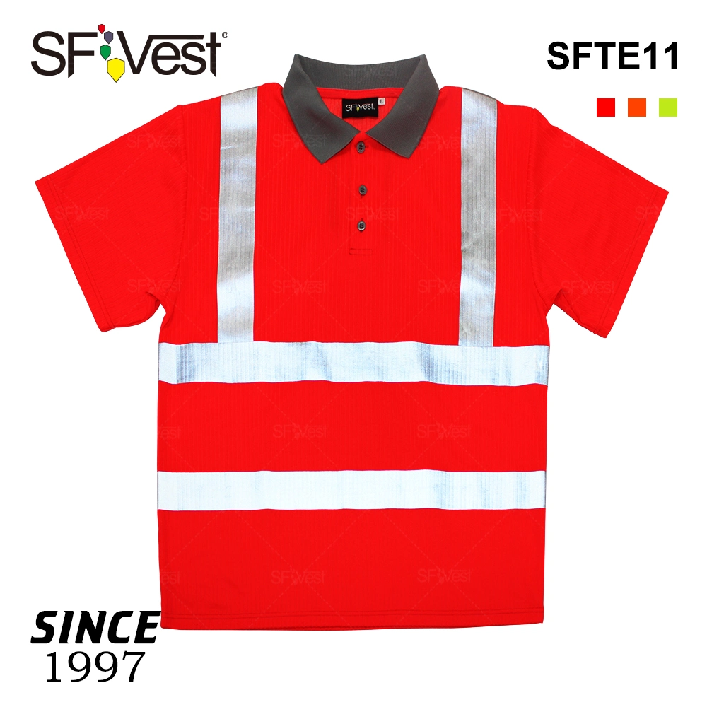 Hi Vis Reflective Safety T Shirt Short Sleeve Polo Work Wear