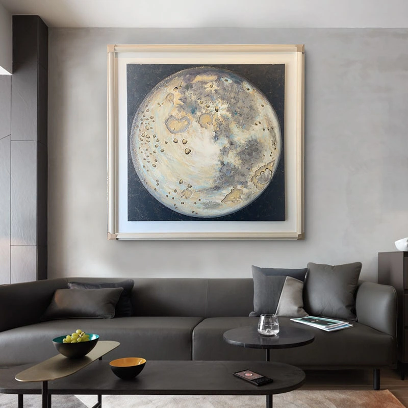 Sala de estar moderna de lujo con luz decoración de luna Pintura al óleo Colgante Pintura dormitorio Colgante Pintura