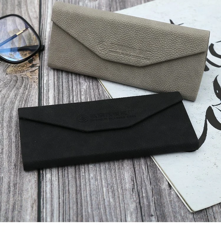 Wholesale/Supplier Custom Logo Luxury Large PU Sunglasses Case Triangle Folding Sunglasses Case