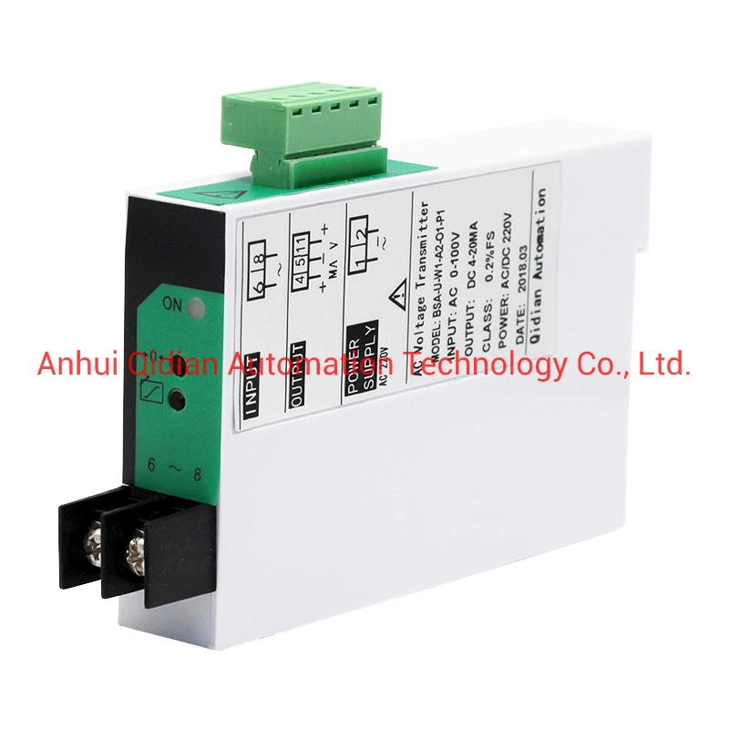 China Voltage Transmitter DC24V Power 4-20mA 0-10V 1-5V 0-20mA Output 0-220V 0-380V 0-465V 0-500V Input for Sale