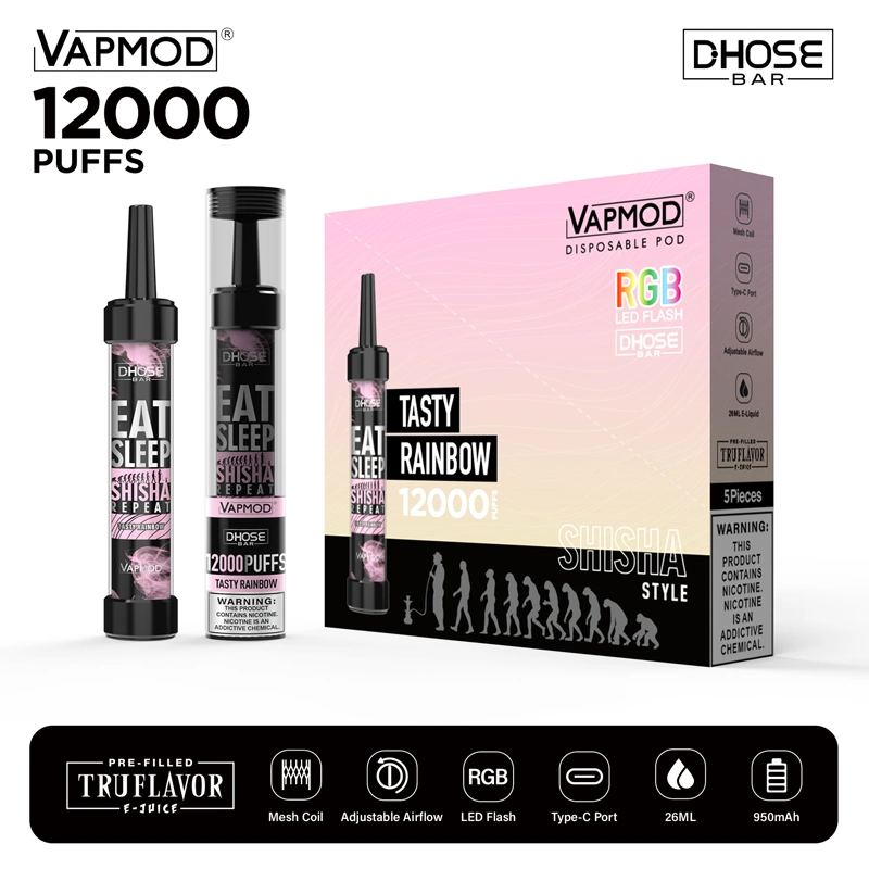 Dernier gros stylo Vape jetable Vapmod 12000 Puff Bar Bang Cigarettes jetables Elf Voltbar RGB LED Flash XXL