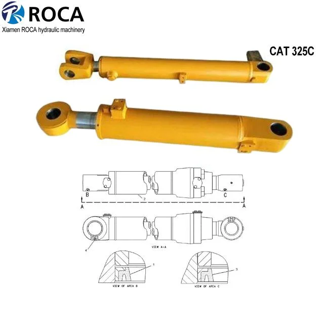 Replacement Hydraulic Parts Cat 320L Boom Arm Bucket Cylinder for Excavator