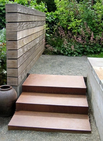 Rustic Weathering Steel Garden Steps for Outdoor Stairs