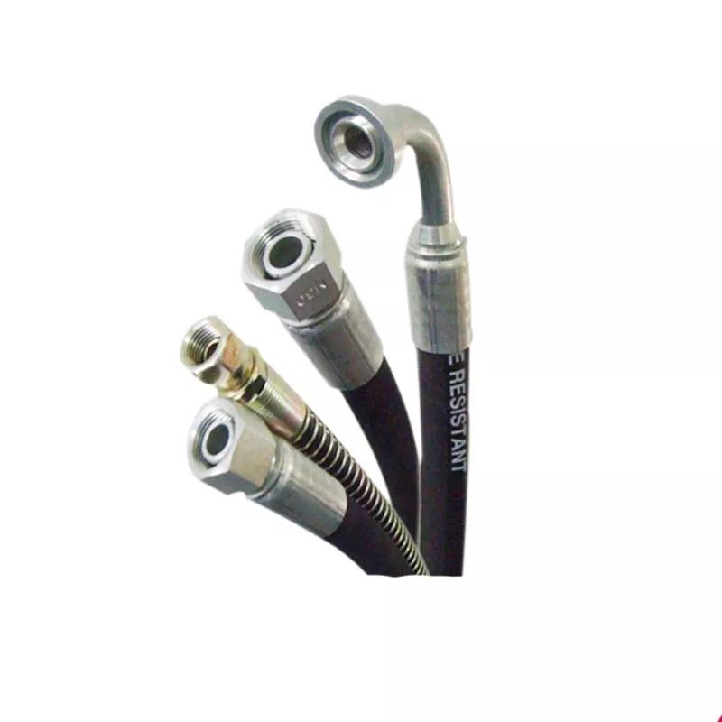 Professional Durable SAE 100 R1at/En853 1sn SAE 100 R2/En853 2sn Wire Braided Hydraulic Rubber Pipes Assembly