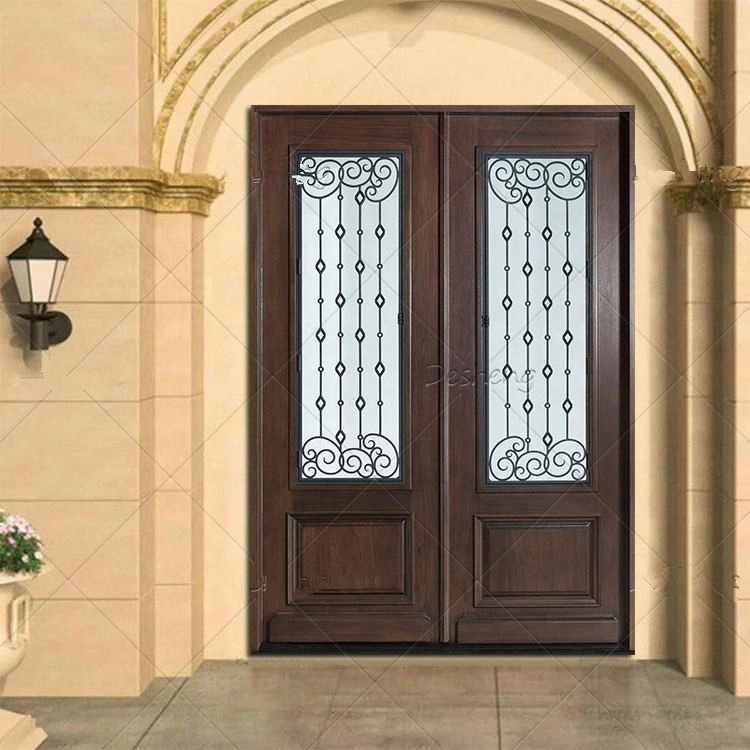 American French Security Exterior Entry Villa Wrought Gates Iron Double Door