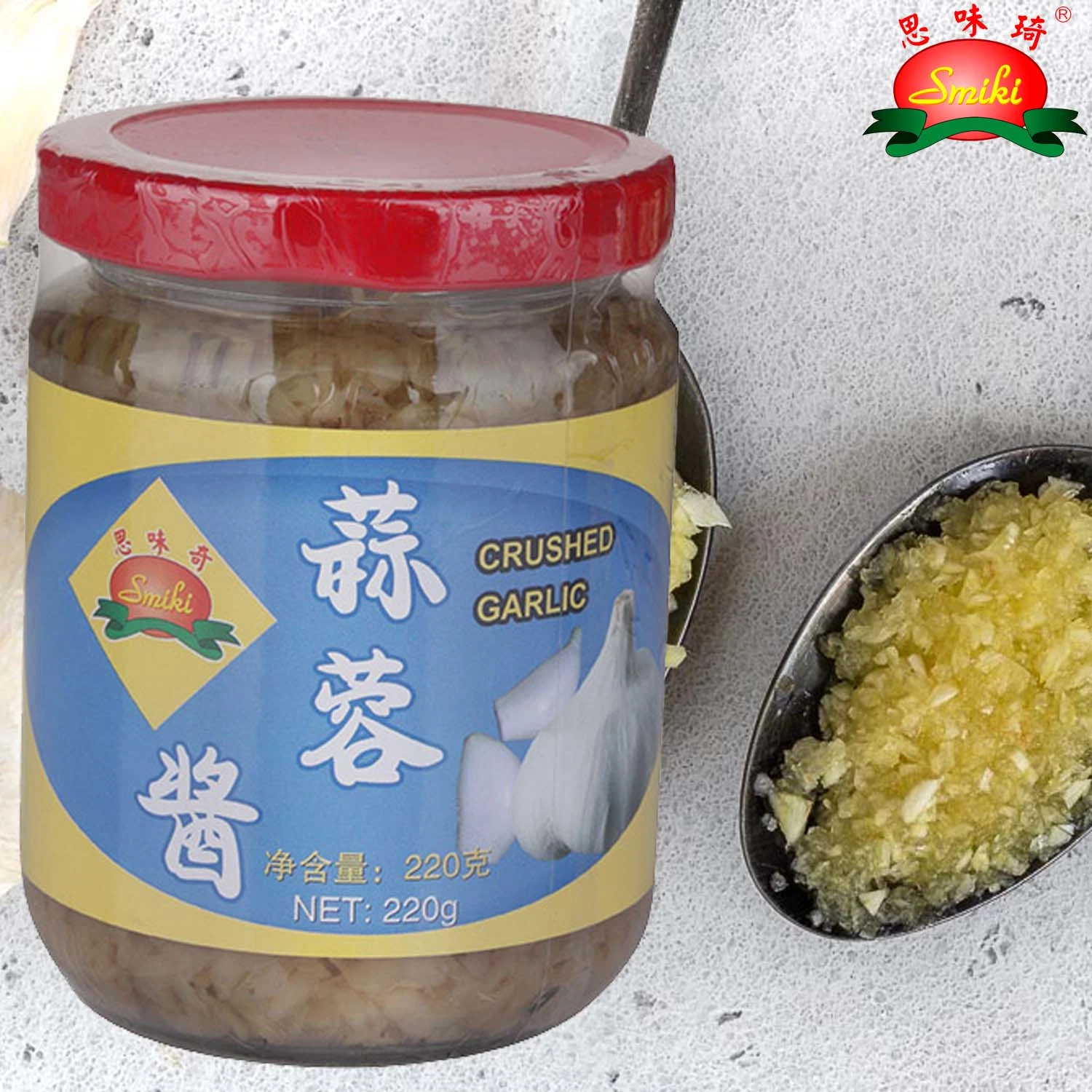 220g Crushed Garlic Vs Minced Made in China