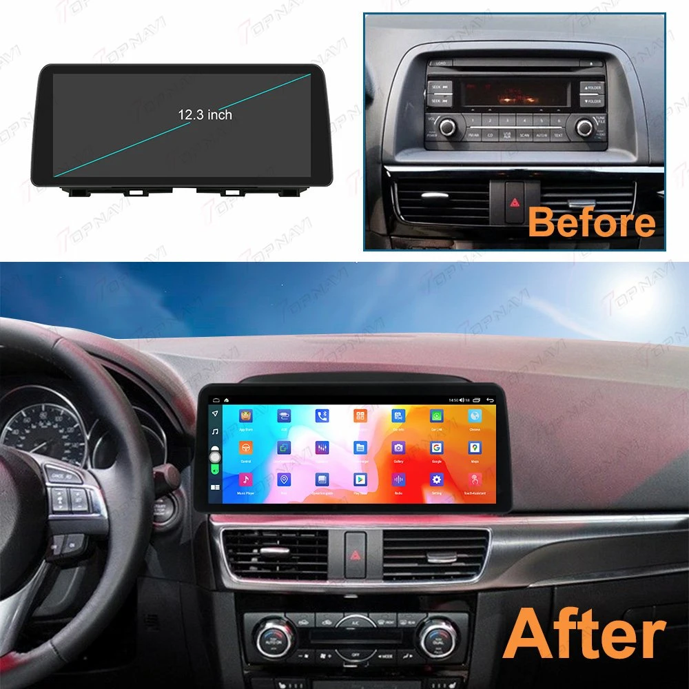 12.3 po pour Mazda CX-5 2013-2016 Android car radio navigation GPS Lecteur multimédia