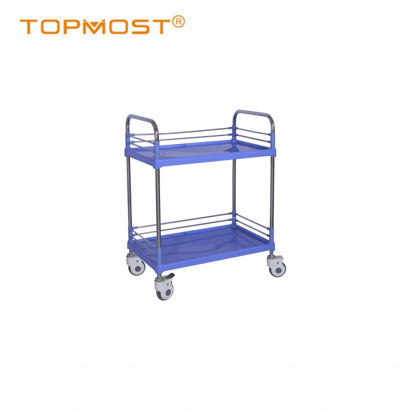 Steel-Plastic Trolley Medical Crash Cart Hospital Furniture Utility Nursing Trolley with Drawers