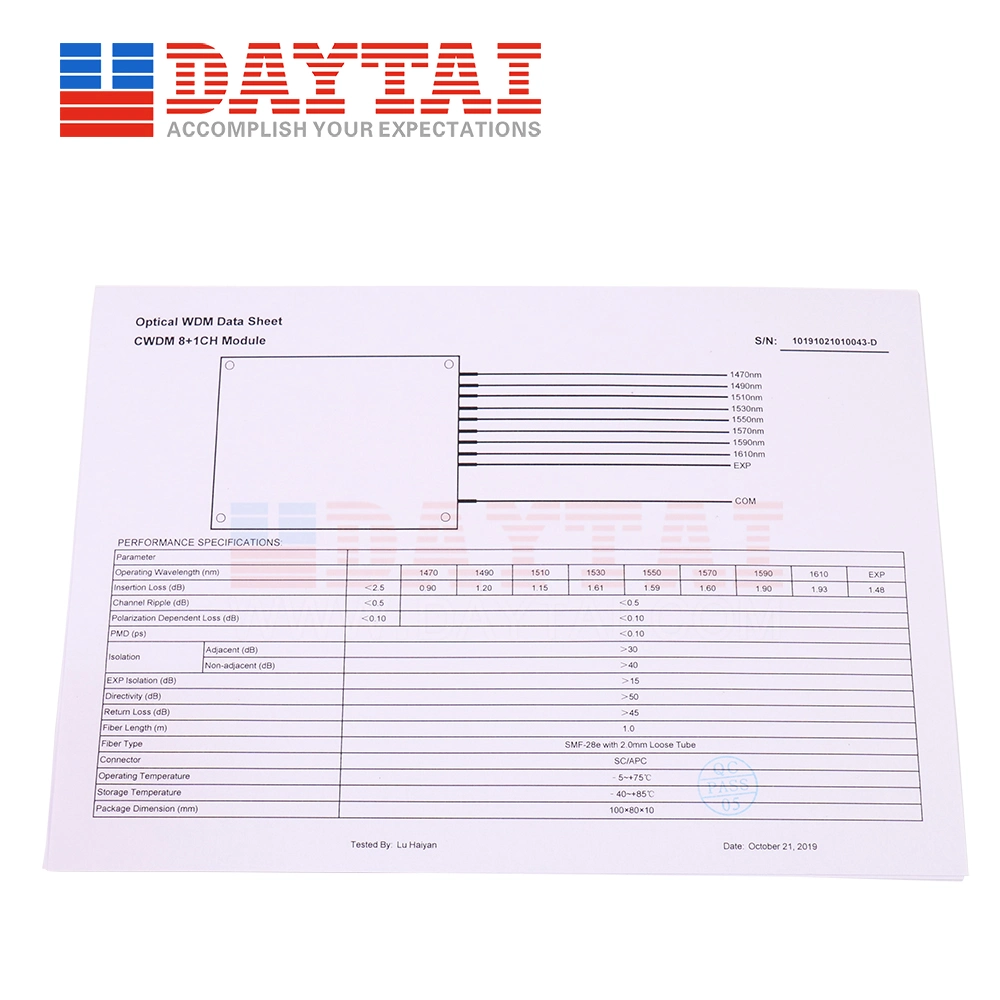 Splitter Dispositivo 4 8 16 18 canales Wdm CWDM Multiplexor DWDM Demux Módulo con paquete ABS Multiplexor CWDM CWDM