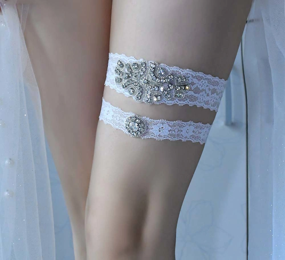 Hgt3004 Sweet Lace Elastic Diamond Band with Thigh Band Wedding Accessory