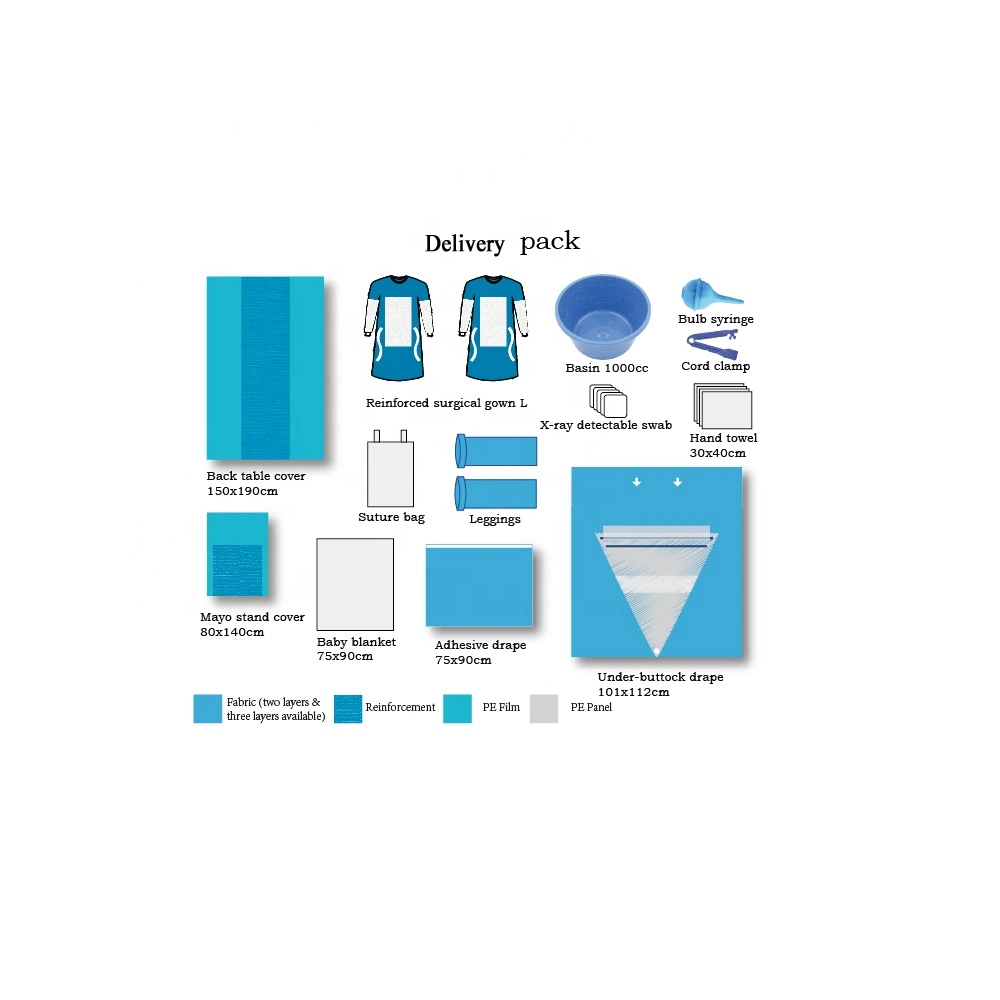 Sterile Einweg-Universal Hospital Surgical Cesarean Delivery Pack