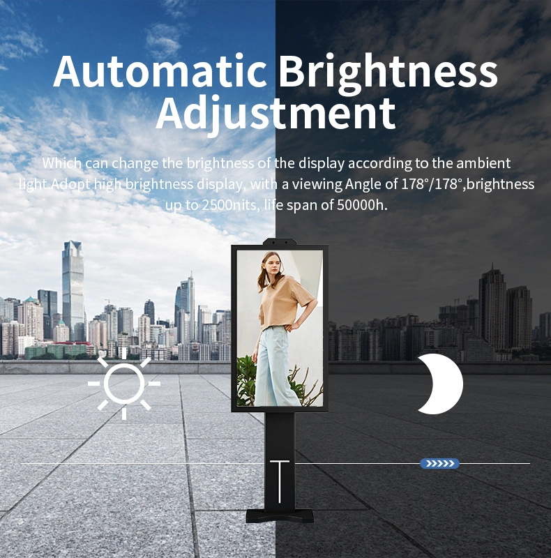 2500nHits High Brightness LCD Panel محل Windows Display Advertising الحوامل كشك الإشارات الرقمية