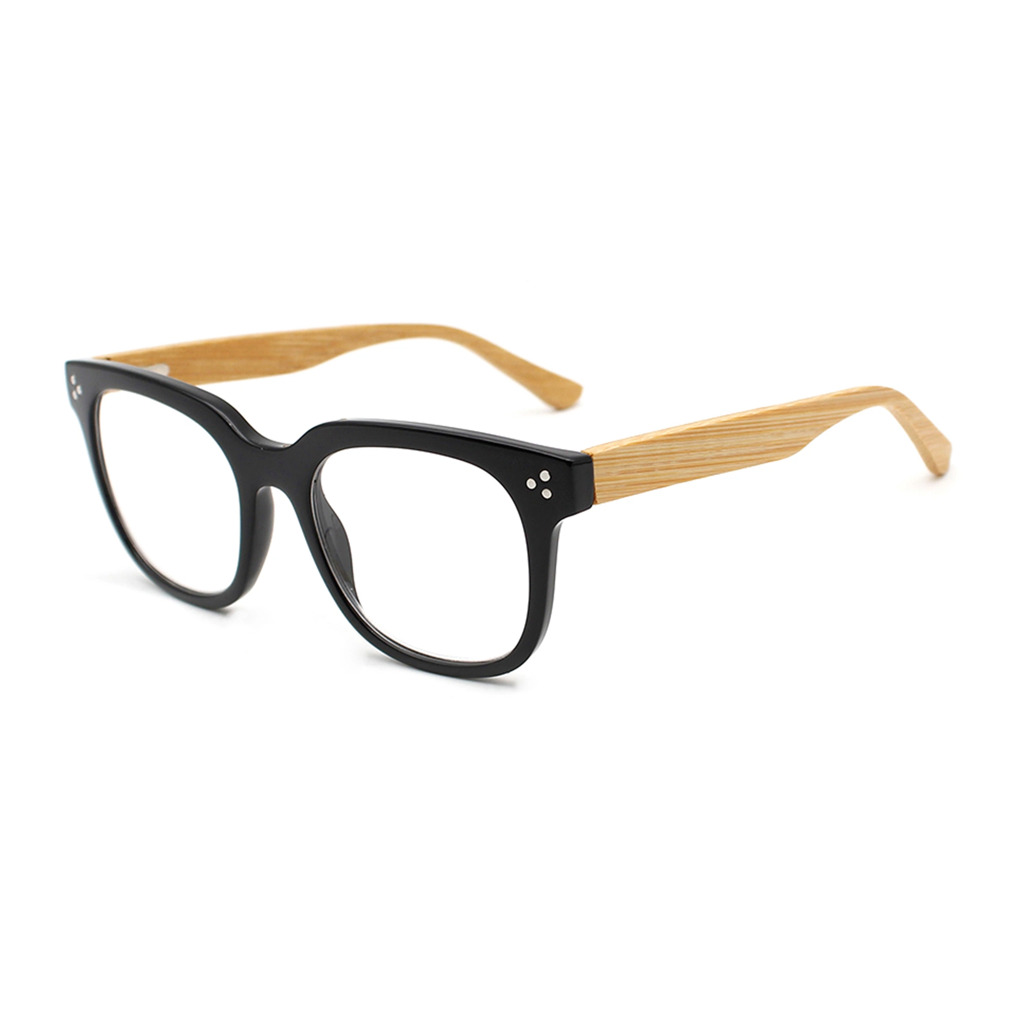 Unique Design Bamboo Temple Circle Frame Ecofriendly Reading Glasses Wholesale/Supplier Flexible Hinge Best PC Reading Glasses (WRP21052)