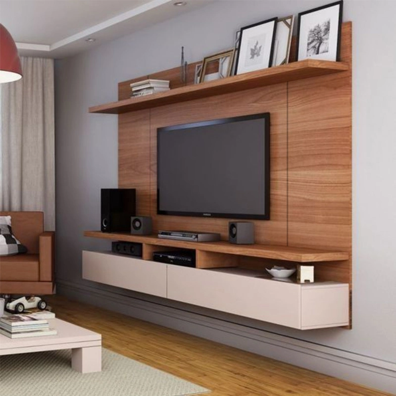 Antique Living Room Furniture Wood TV Stand Cabinet on Walls Design
